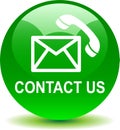 Contact us mail call icons green Royalty Free Stock Photo