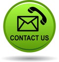 Contact us mail call icons green Royalty Free Stock Photo