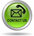 Contact us mail phone icons green Royalty Free Stock Photo