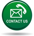 Contact us mail phone icons green Royalty Free Stock Photo