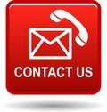 Contact us mail call icons red Royalty Free Stock Photo