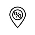 Discount icon on pin location Royalty Free Stock Photo