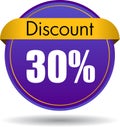 30 Discount web icon Royalty Free Stock Photo