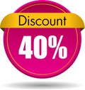 40 Discount web icon Royalty Free Stock Photo