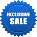 Exclusive sale seal stamp badge blue Royalty Free Stock Photo