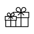 Gift pack black line icon