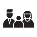 Happy family black flat icon Royalty Free Stock Photo