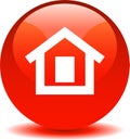 Home button web icon red Royalty Free Stock Photo
