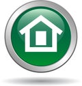 Home button web icon green Royalty Free Stock Photo