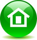 Home button web icon green Royalty Free Stock Photo