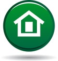 Home button web icon green Royalty Free Stock Photo