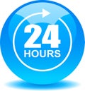 24 hours support web button blue Royalty Free Stock Photo