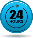 24 hours support web button blue Royalty Free Stock Photo