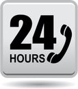 24 hours support web button gray