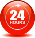 24 hours support web button red