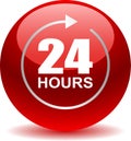 24 hours support web button red Royalty Free Stock Photo