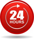 24 hours support web button red Royalty Free Stock Photo