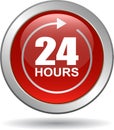 24 hours support web button red Royalty Free Stock Photo