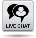 Live chat icon web button gray Royalty Free Stock Photo