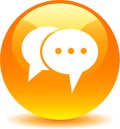 Live chat icon web button orange