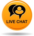 Live chat icon web button orange Royalty Free Stock Photo