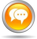 Live chat icon web button orange Royalty Free Stock Photo