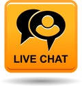 Live chat icon web button orange Royalty Free Stock Photo