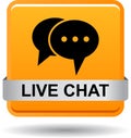 Live chat icon web button orange Royalty Free Stock Photo