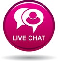 Live chat icon web button pink Royalty Free Stock Photo