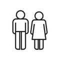 Male female restroom icon black