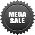 Mega sale seal stamp badge black Royalty Free Stock Photo