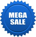 Mega sale seal stamp badge blue Royalty Free Stock Photo