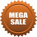 Mega sale seal stamp badge bronze Royalty Free Stock Photo