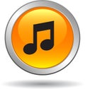 Music icon web button orange Royalty Free Stock Photo