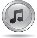 Music icon web button gray Royalty Free Stock Photo