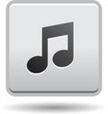 Music icon web button gray Royalty Free Stock Photo
