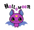 My first Halloween. Cute bat with a heart on her forehead.