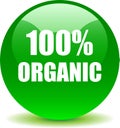 Natural organic web button green Royalty Free Stock Photo