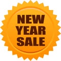 New year sale seal stamp badge orange Royalty Free Stock Photo