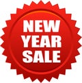 New year sale seal stamp badge red Royalty Free Stock Photo