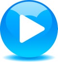 Play button web audio icon blue Royalty Free Stock Photo