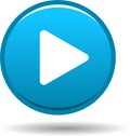 Play button web audio icon blue Royalty Free Stock Photo