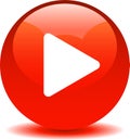 Play button web audio icon red