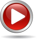 Play button web audio icon red Royalty Free Stock Photo