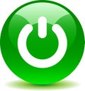 Power button web icon green Royalty Free Stock Photo