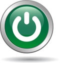 Power button web icon green Royalty Free Stock Photo