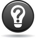 Question bulb icon black