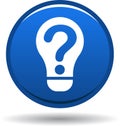 Question bulb icon blue Royalty Free Stock Photo