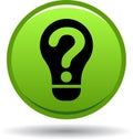 Question bulb icon green Royalty Free Stock Photo