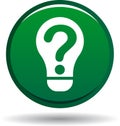 Question bulb icon green Royalty Free Stock Photo